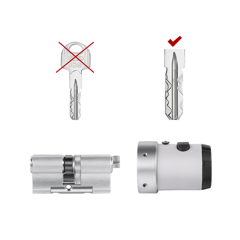 Cerradura inteligente con pomo giratorio de llave motorizado universal